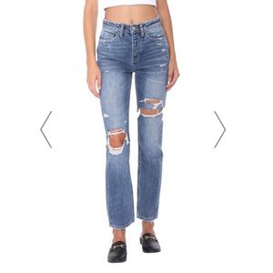 Super High Rise Jeans with Hidden Button Fly